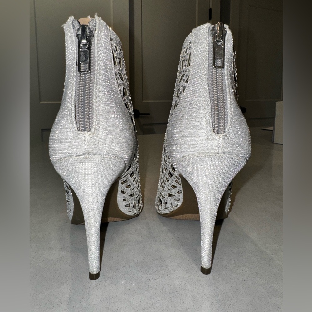 Rhinestone open toe booties - Picture 3 of 4